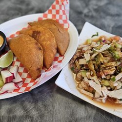El Dorado Sinaloense Restaurant - Tostada mixta, shrimp empanadas