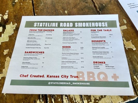 Menu photo 5 Stateline Road Smokehouse Napa, CA Menu photo 5 Stateline Road Smokehouse Napa, CA