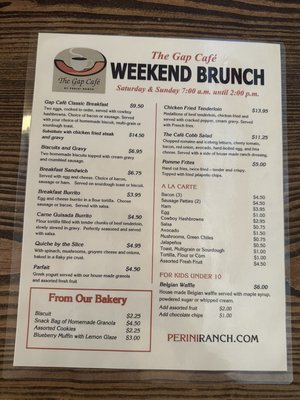 Menu photo 2 The Gap Café by Perini Ranch Buffalo Gap, TX