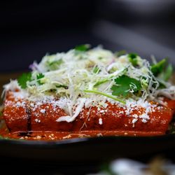 Anepalco - Enchiladas Rojas with chicken tinga.