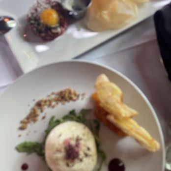 Collage Restaurant - Burrata and beef tartare - New American Near Me - St Augustine, Florida Collage Restaurant - Burrata and beef tartare - New American Near Me - St Augustine, Florida