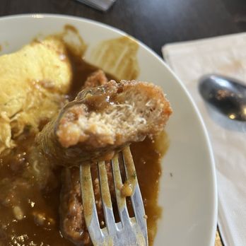 Bo Tree Plant-Based Cuisine - Chickenless Katsu Curry Omurice. The texture was just like chicken - Vegan Near Me - Markham, Ontario
