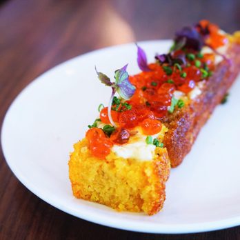 Little Donkey - Corn Bread with Ikura, Maple Butter, & Kosho - Tapas/Small Plates Near Me - Cambridge, Massachusetts