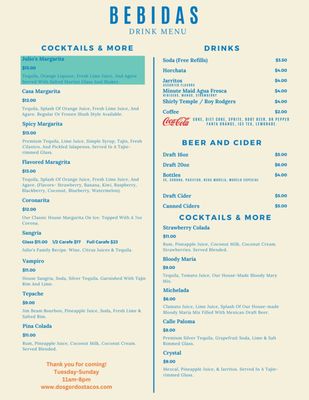Menu photo 4 Dos Gordos Tacos & Tequila Spokane, WA Menu photo 4 Dos Gordos Tacos & Tequila Spokane, WA