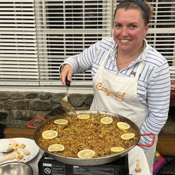 Chef Krumme - Smiles all around! Paella!