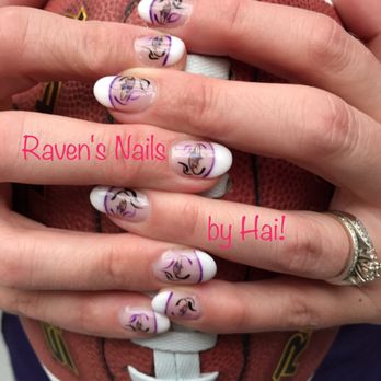 Luxury Nails - Awesome Raven's Football Nail Design by Hai! - Nail Salons Near Me - Hanover, Maryland Luxury Nails - Awesome Raven's Football Nail Design by Hai! - Nail Salons Near Me - Hanover, Maryland