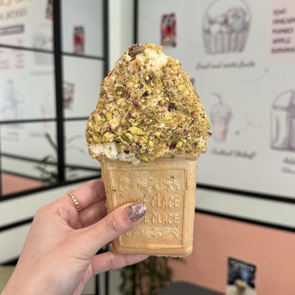 Le Parfait - Ashta and Pistachio in Traditional Biscuit - Ice Cream & Frozen Yogurt Near Me - Vancouver, British Columbia Le Parfait - Ashta and Pistachio in Traditional Biscuit - Ice Cream & Frozen Yogurt Near Me - Vancouver, British Columbia