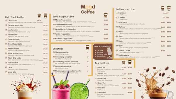 Menu photo 5 Mood Coffee Troy, MI