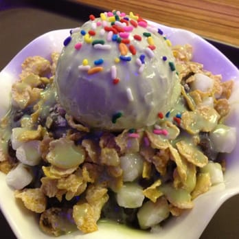 Breeze Bakery Cafe - Green tea bingsu, no fruit, extra mochi and red bean. Corn flakes were unexpected. - Bakeries Near Me - Annandale, Virginia