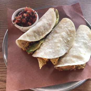 Slowpokes - Breakfast tacos with egg, beans, bacon, cheese, and avocado with pico on the side. - Bars Near Me - Houston, Texas