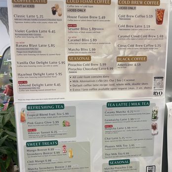 Ryo Coffee & Tea - Menu - Coffee & Tea Near Me - Fullerton, California