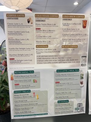 Menu photo 1 Ryo Coffee & Tea Fullerton, CA