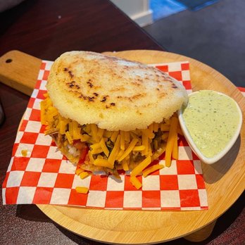 La Terraza Grill & bar - Beef Arepa with cheese and special sauce - Colombian Near Me - San Jose, California
