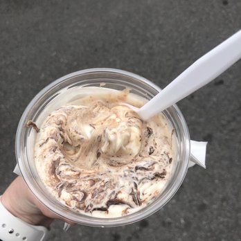 Andy's Frozen Custard - Small concrete with hot fudge mixed throughout - Desserts Near Me - Alpharetta, Georgia
