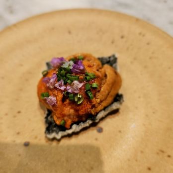 Oko Omakase - Course 1. Uni + Bulgak. Tasty 1 biter - Sushi Bars Near Me - Brooklyn, New York
