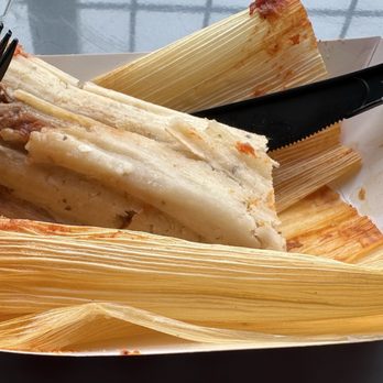 Jones Coffee Roasters - Pork Tamale in Red Sauce... exquisito! - Coffee Roasteries Near Me - Pasadena, California