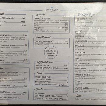 Umbrella Bar - Food Menu - Bars Near Me - Ottawa, Ontario