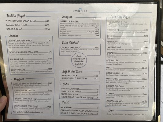 Menu photo 1 Umbrella Bar Ottawa, ON
