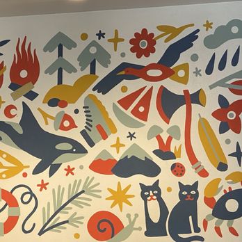 Ladybug Pizza - Mural of dining room - Pizza Near Me - Eastsound, Washington