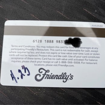 Friendly's - the name of a business card - American Near Me - Blackwood, New Jersey
