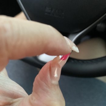 Glam Chateau - Gel X split in half with glue still attached on my nail. - Nail Salons Near Me - Westminster, California
