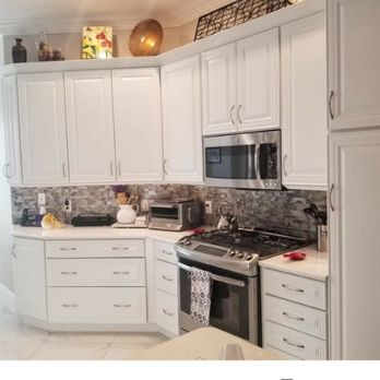 JKR Cabinet Refacing - New wall cabinets at 14" instead of 12" accepts serving plates, platters.  Grown to 42" - Cabinetry Near Me