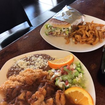 Las Tapatias - Camarones a La Diabla y Una Torta de Carnitas w/fries - Mexican Near Me - Chico, California