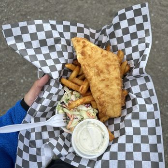 Riverside Fish n' Chips - 1 pc halibut w/ chips and delicious coleslaw - Food Trucks Near Me - Nehalem, Oregon Riverside Fish n' Chips - 1 pc halibut w/ chips and delicious coleslaw - Food Trucks Near Me - Nehalem, Oregon