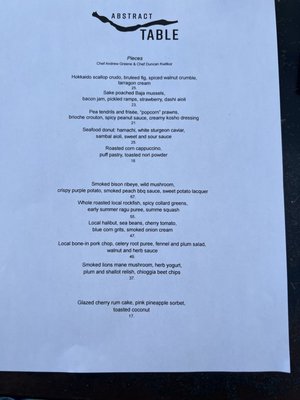 Menu photo 1 Abstract Table Berkeley, CA