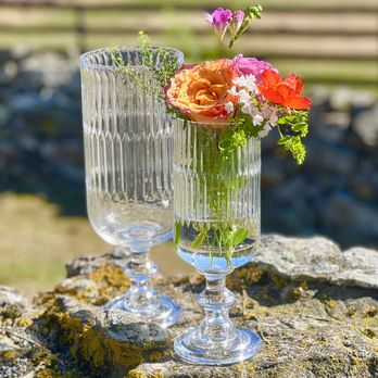 Schuyler Pond - heavy ribbed glass hurricanes - Home Decor Near Me - Galway, New York Schuyler Pond - heavy ribbed glass hurricanes - Home Decor Near Me - Galway, New York