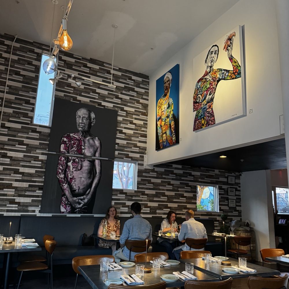 Fern - Dining Room with interesting artwork - New American Near Me - West Palm Beach, Florida Fern - Dining Room with interesting artwork - New American Near Me - West Palm Beach, Florida