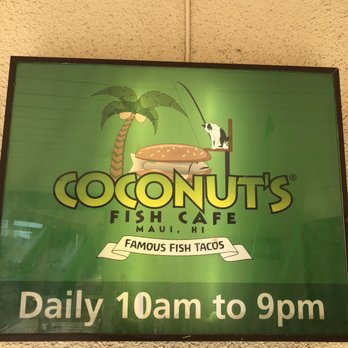 Coconut's Fish Cafe - Kamaole - Outside sign. - Seafood Near Me - Kihei, Hawaii