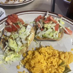 Hidalgo's Restaurant - Chalupas with beef and beans