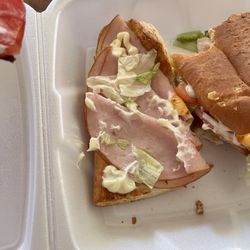 Oliver's Pizza Planet - Turkey sub, just 3 pieces of turkey on each half.