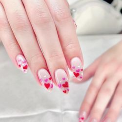 Polished Nail Salon - Hand painted hearts in all sizes and colors