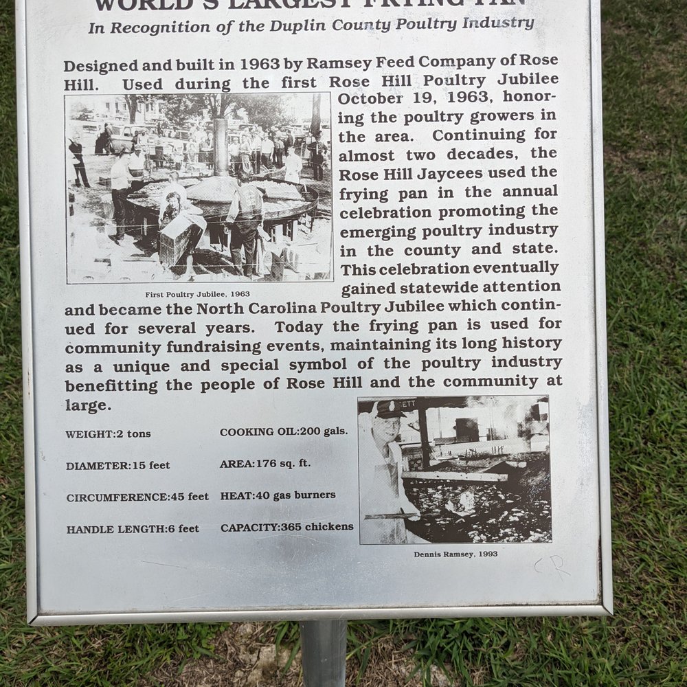 World's Largest Frying Pan, Rose Hill NC