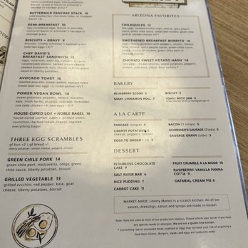 Liberty Market - Breakfast menu - New American Near Me - Gilbert, Arizona
