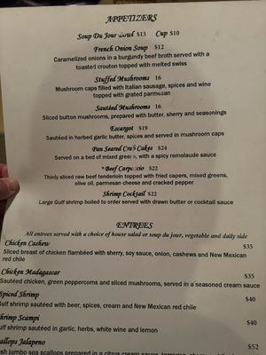 Menu photo 2 Antiquity Restaurant Albuquerque, NM