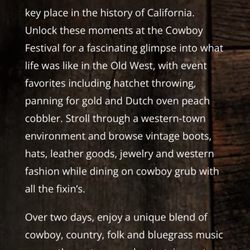 Santa Clarita Cowboy Festival - The 27th Annual Santa Clarita Cowboy Festival returns. Admission is FREE. Individual Events you pay for buy @ Eventbrite April 22&23  2023