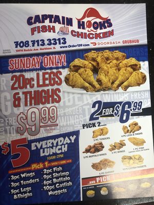 Menu photo 1 Captain Hooks Fish & Chicken Markham, IL Menu photo 1 Captain Hooks Fish & Chicken Markham, IL