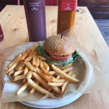Peri Peri Grill House - Peri peri spicy Beef burger with peri peri fried - Halal Near Me - Brooklyn, New York Peri Peri Grill House - Peri peri spicy Beef burger with peri peri fried - Halal Near Me - Brooklyn, New York
