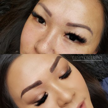 Casey Kim Brows - Before (above) and after (below) - Permanent Makeup Near Me - Anaheim , California