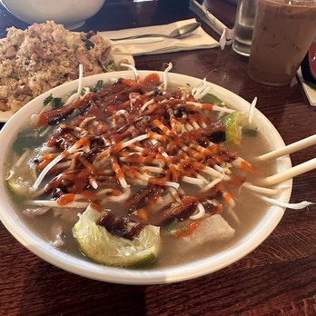 Hot Ginger Pho - Steak & Tendon with a side of Brisket Pho, Vietnamese Ice Coffee, & Chicken Fried Rice - Vietnamese Near Me - Lacey, Washington Hot Ginger Pho - Steak & Tendon with a side of Brisket Pho, Vietnamese Ice Coffee, & Chicken Fried Rice - Vietnamese Near Me - Lacey, Washington