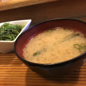 Koba Sushi - Miso soup ($1) and seaweed salad ($4)-- both incredible! - Sushi Bars Near Me - Ventura, California