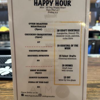 Mia Italian Tapas & Bar - Happy Hour Menu - Italian Near Me - Austin, Texas