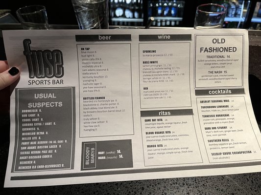 Menu photo 6 Fuse Sports Bar Nashville, TN