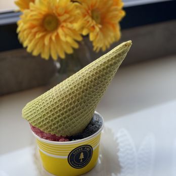 Sugar Pine - Watermelon basil and black sesame with a matcha cone - Japanese Near Me - Austin, Texas