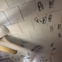 a ceiling with money notes on it a ceiling with money notes on it