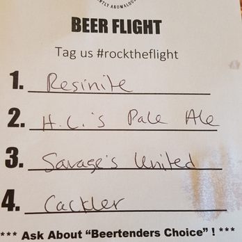 Rockpit Brewing & Distilling - Beer flight card - Breweries Near Me - Orlando, Florida Rockpit Brewing & Distilling - Beer flight card - Breweries Near Me - Orlando, Florida