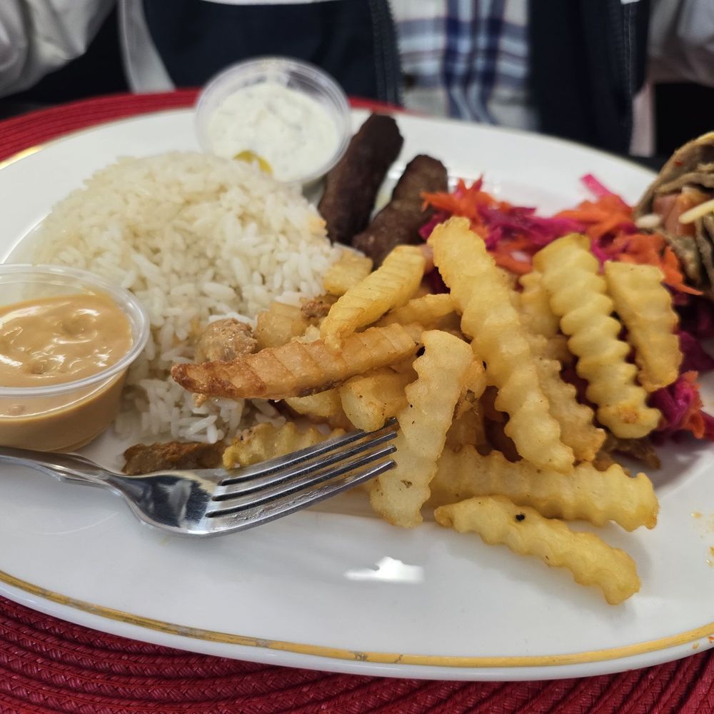 Sunay’s Turkish Cafe - Mixed Dish kebab with Rice/Cabbage and Fries - Mediterranean Near Me - Lyndhurst, Ohio Sunay’s Turkish Cafe - Mixed Dish kebab with Rice/Cabbage and Fries - Mediterranean Near Me - Lyndhurst, Ohio